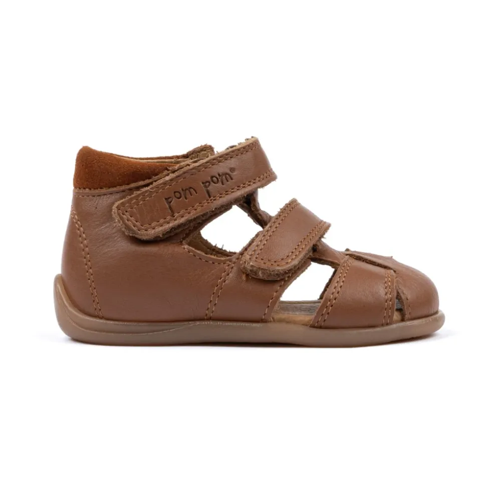 Begynder Sandal - Lukket Læder - Kamel