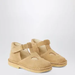 Beige Flade Sko med Spænde Lukning