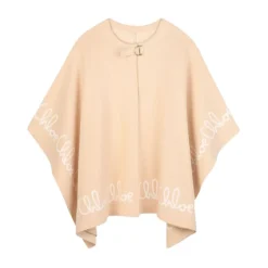 Beige Jacquard Logo Jakker Metal Spænde