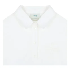 Beige og hvid jacquard kjole