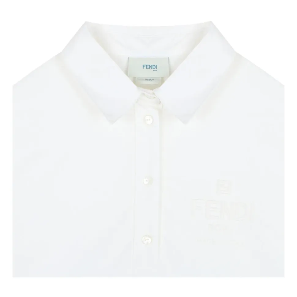 Beige og hvid jacquard kjole