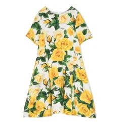 Blomsterprint Kjole med Flæse Nederdel