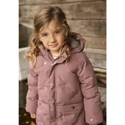 Broderet Pufferjakke i Rose Taupe