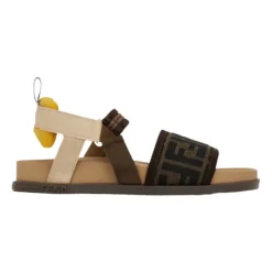 Brune Junior Sandaler med FF Logo