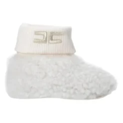 Cremefarvede Shearling Flade Sko