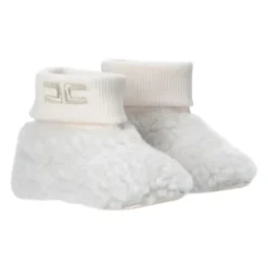 Cremefarvede Shearling Flade Sko