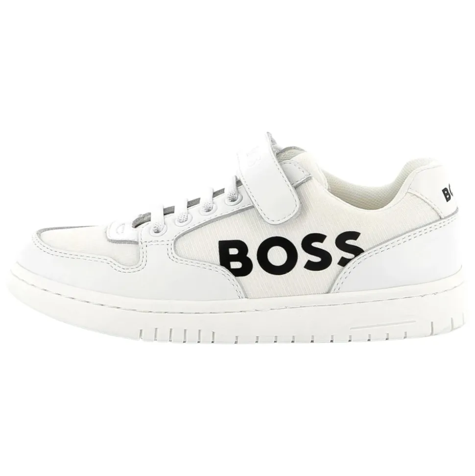 Hvide Logo Sneakers med Elastikbånd