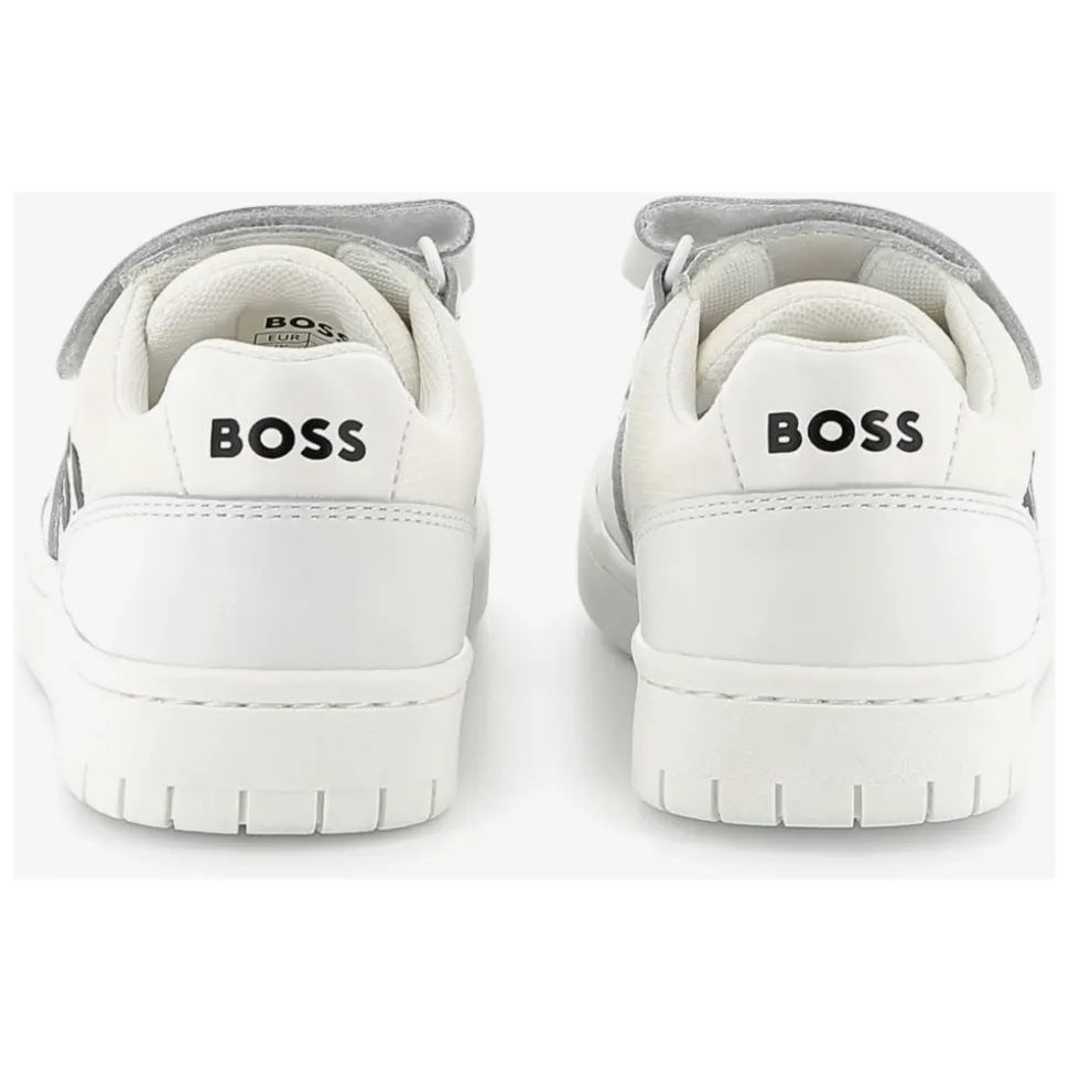 Hvide Logo Sneakers med Elastikbånd