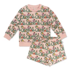 Mønstret sæt: Sweatshirt og shorts