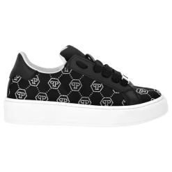 Satin Lo-Top Sneakers Monogram Strass