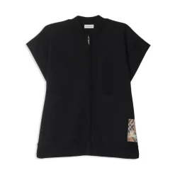 Sort Uldblanding Ærmeløs Vest